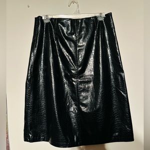 Pleather skirt with python print